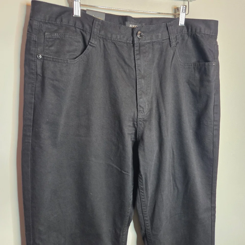 NWT M. Society Jet Black Straight Fit Pants 40x34 100% Cotton